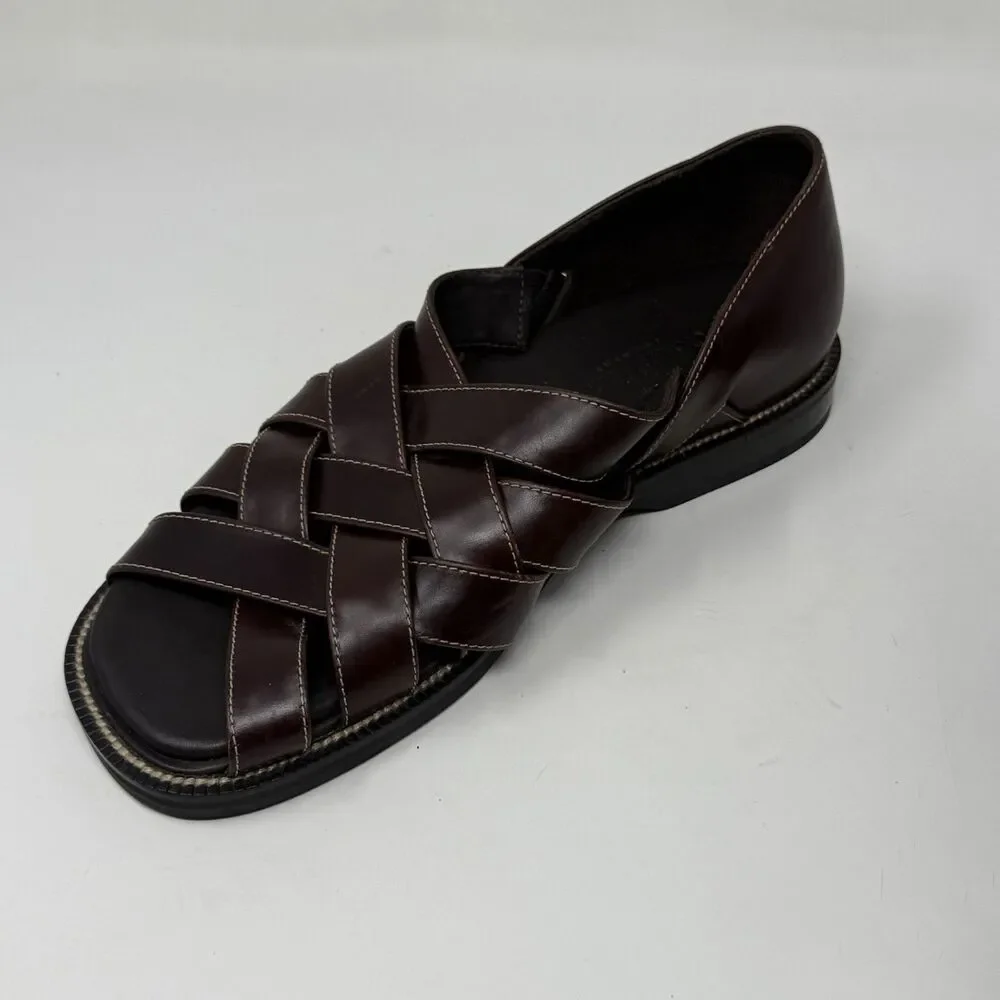 Cole Haan Country Fisherman Sandals Shoe Mens 8 M Brown Leather Open Toe Vintage
